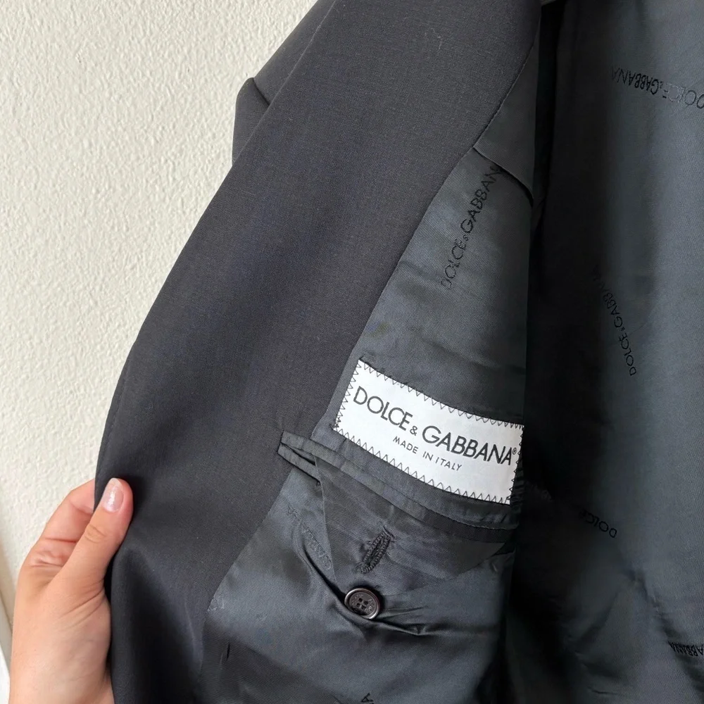 Dolce & Gabbana Men’s Black Wool Blazer Suit Jacket Size 52 IT/ 42 US